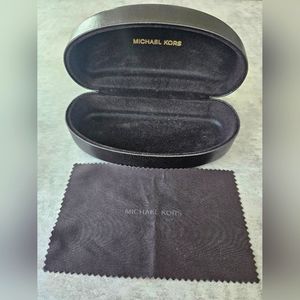 Michael Kors Black/Brown Clamshell Hard Eyeglass/Sunglasses Case (Case Only)